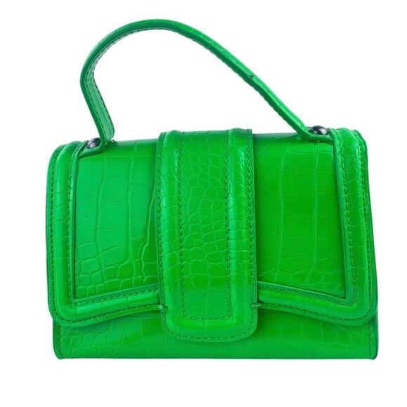 Zara Kelly Green Faux Leather Vegan Crossbody Chain Strap Mini Bag Handbag OS - Picture 3 of 5